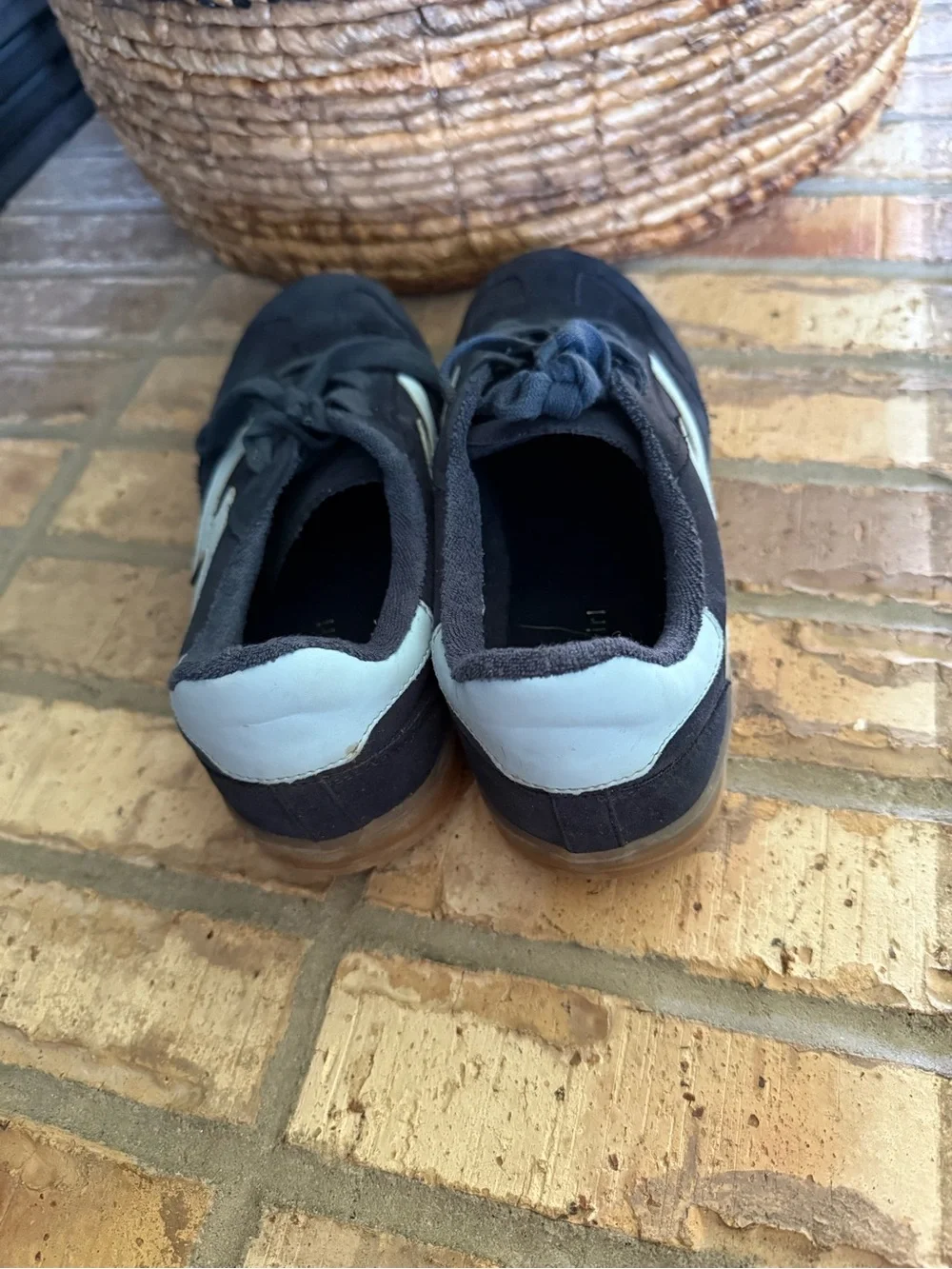 Madden Girl Black Suede Sneakers with Light Blue Accent